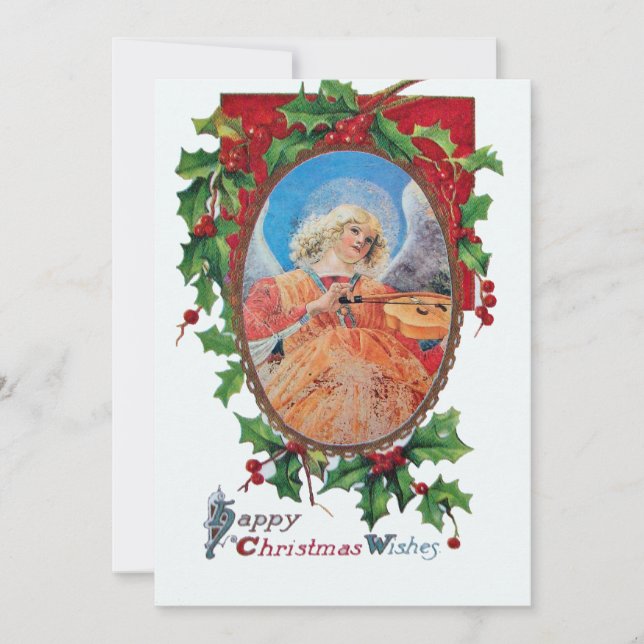 CARTES POUR FÊTES ANNUELLES ANGE CHRISTMAS MUSICAL (Devant)