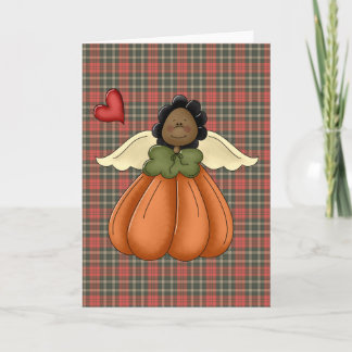 Cartes Pour Fêtes Annuelles ange citrouille afro-américain