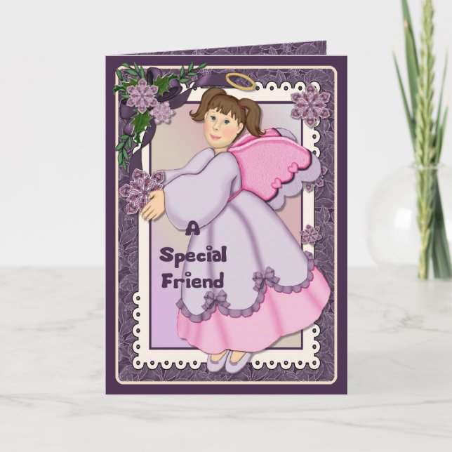 Cartes Pour Fêtes Annuelles Ange d'amitié de Noël - vers à l'intérieur (Devant)