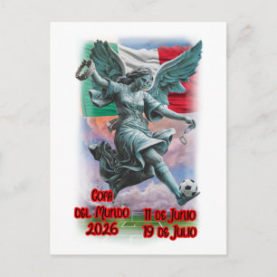 Cartes Pour Fêtes Annuelles Ange de l'Indépendance jouant au football sur un 