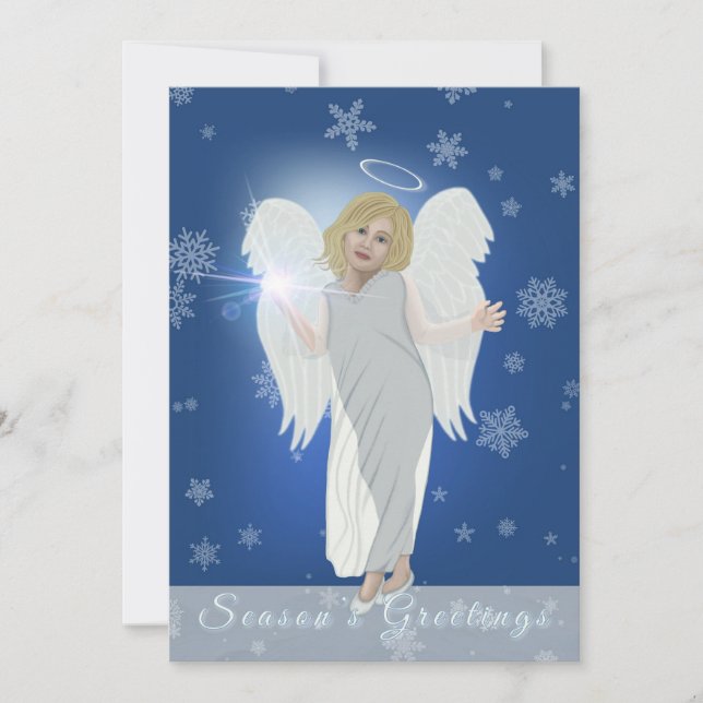 Cartes Pour Fêtes Annuelles Ange de neige (Devant)