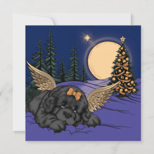 Cartes Pour Fêtes Annuelles Ange de neige chiot