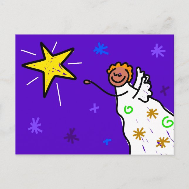 Cartes Pour Fêtes Annuelles Ange de Noël (Devant)