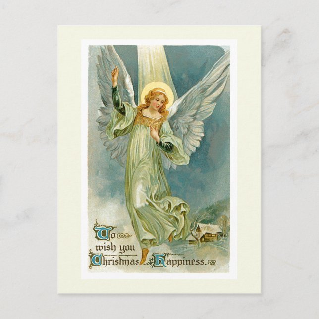 Cartes Pour Fêtes Annuelles Ange de Noël (Devant)