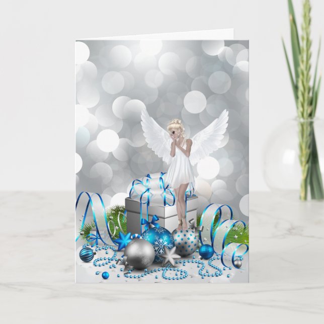 Cartes Pour Fêtes Annuelles Ange de Noël (Devant)