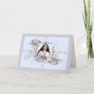 Cartes Pour Fêtes Annuelles Ange de Noël avec ailes et encadrement