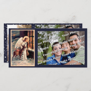 Cartes Pour Fêtes Annuelles Ange de Noël avec la photo de cerf