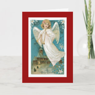 Cartes Pour Fêtes Annuelles Ange de Noël avec trompettes