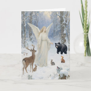Cartes Pour Fêtes Annuelles Ange de Noël de la forêt