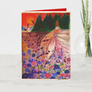 Cartes Pour Fêtes Annuelles ange de Noël-rose