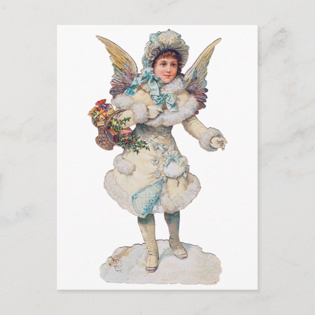 Cartes Pour Fêtes Annuelles Ange de Noël victorien (Devant)