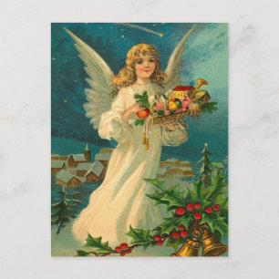 Cartes Pour Fêtes Annuelles Ange de Noël Vintage avec Jouets
