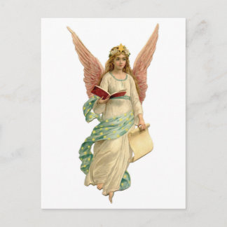 Cartes Pour Fêtes Annuelles Ange de Noël Vintage Avec Livre