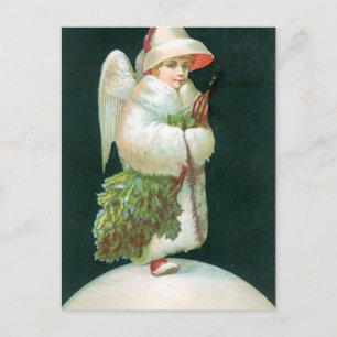 Cartes Pour Fêtes Annuelles Ange de Noël Vintage fille