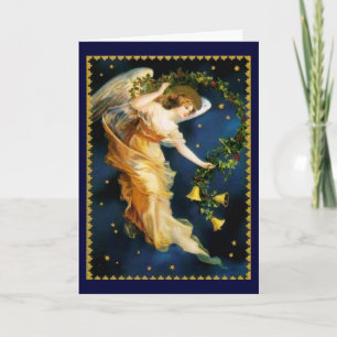 Cartes Pour Fêtes Annuelles Ange de nuit étoilée - Noël