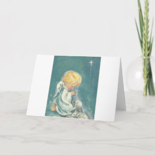 Cartes Pour Fêtes Annuelles Ange de prière de Noël Vintage