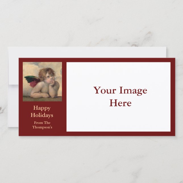 Cartes Pour Fêtes Annuelles Ange de Sistine Madonna par Raphael (Devant)