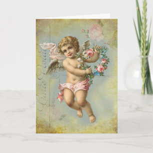 Cartes Pour Fêtes Annuelles Ange de Valentine, bleu, anniversaire