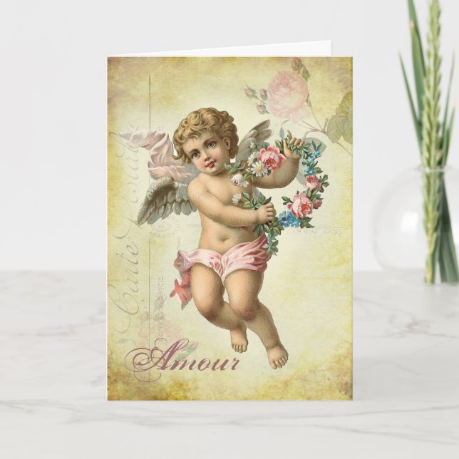 Cartes Pour Fêtes Annuelles Ange de Valentine - intrigue amoureuse (Devant)