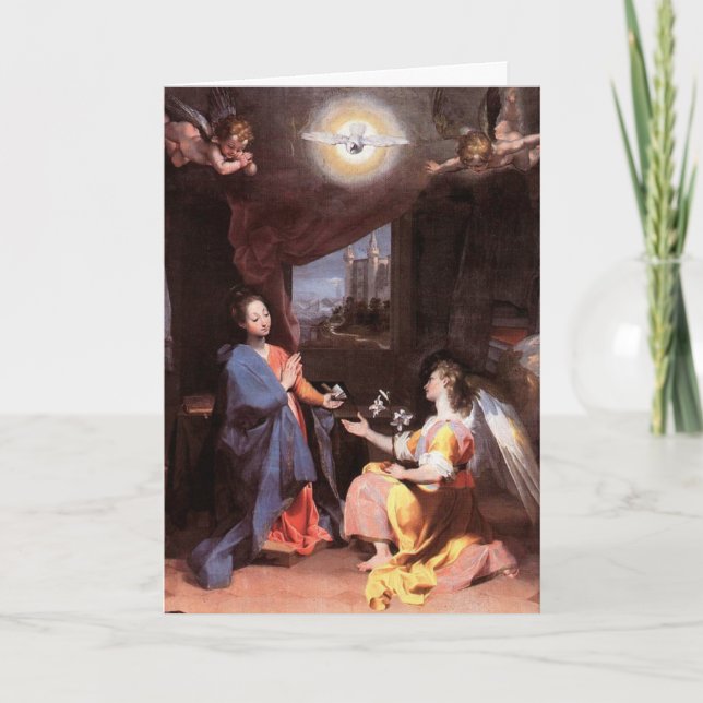 CARTES POUR FÊTES ANNUELLES ANGE DE VIRGIN ET D'ANNONCIATION (Devant)