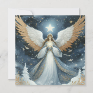 Cartes Pour Fêtes Annuelles Ange la veille de Noël belle