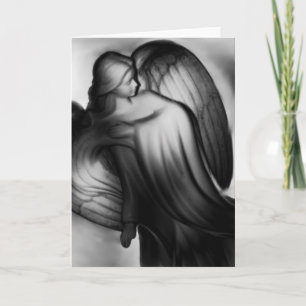 Cartes Pour Fêtes Annuelles Ange Noir Et Blanc