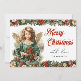 Cartes Pour Fêtes Annuelles Ange victorien classique traditionnel de Noël