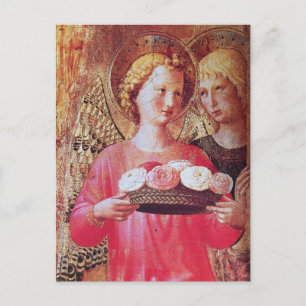 CARTES POUR FÊTES ANNUELLES ANGEL AVEC NOËL ROSE