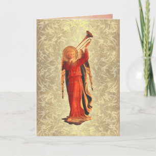 Cartes Pour Fêtes Annuelles Angel avec trompette