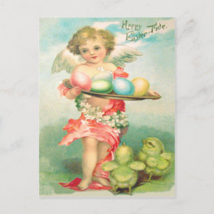 Cartes Pour Fêtes Annuelles Angel Cherub Oeuf de Pâques couleur poulet