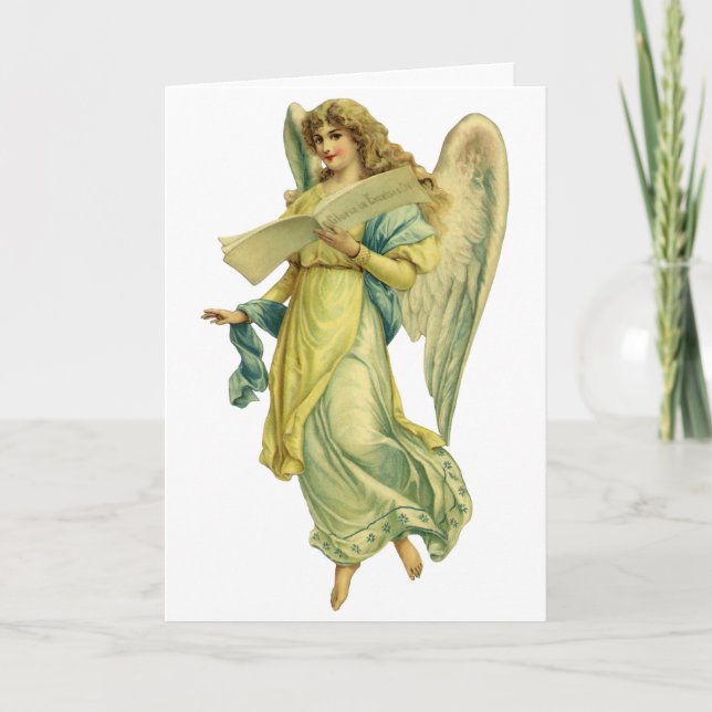 Cartes Pour Fêtes Annuelles Angel de Noël victorien, Gloria in Excelsis Deo (Devant)