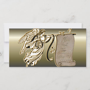 Cartes Pour Fêtes Annuelles Angel et Joie au Monde Scroll