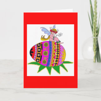 Cartes Pour Fêtes Annuelles Angel et une Pysanka, art populaire ukrainien
