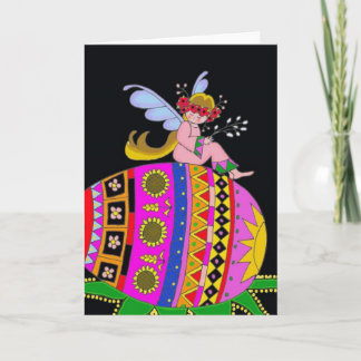 Cartes Pour Fêtes Annuelles Angel et une Pysanka, art populaire ukrainien