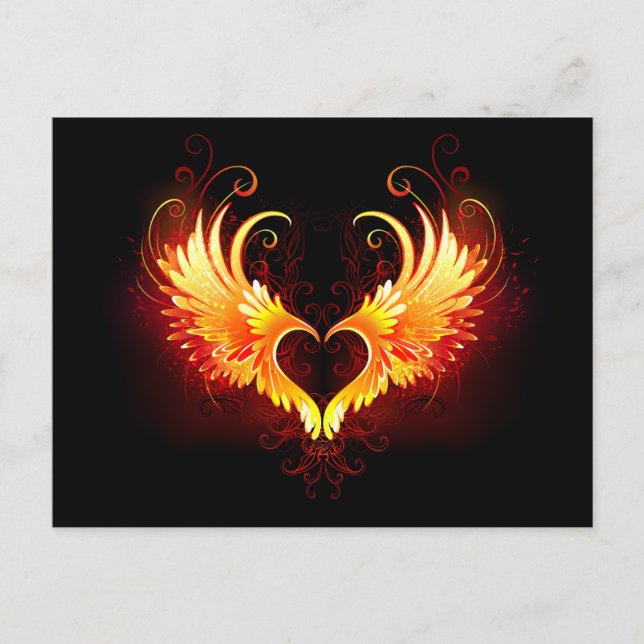 Cartes Pour Fêtes Annuelles Angel Fire Heart with Wings (Devant)