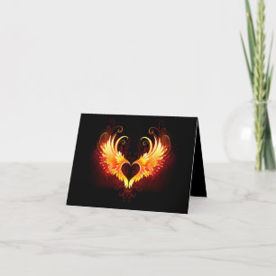 Cartes Pour Fêtes Annuelles Angel Fire Heart with Wings