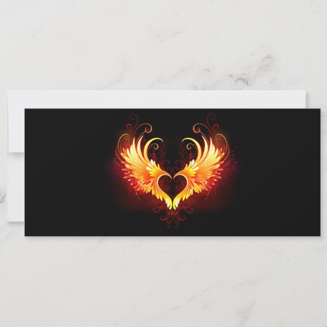 Cartes Pour Fêtes Annuelles Angel Fire Heart with Wings (Devant)