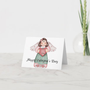 Cartes Pour Fêtes Annuelles Angel Girl Cute Valentine's Day Greeting Card