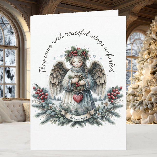 Cartes Pour Fêtes Annuelles Angel Il Est Arrivé À Minuit Clair Noël (Créateur téléchargé)