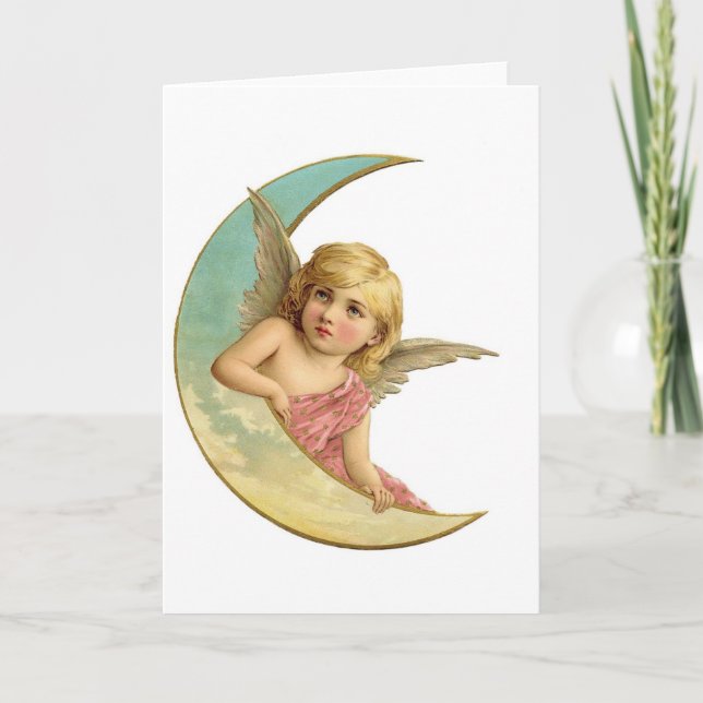 Cartes Pour Fêtes Annuelles Angel Moon (Devant)