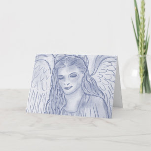 Cartes Pour Fêtes Annuelles Angel paisible dans le blues de Dusky
