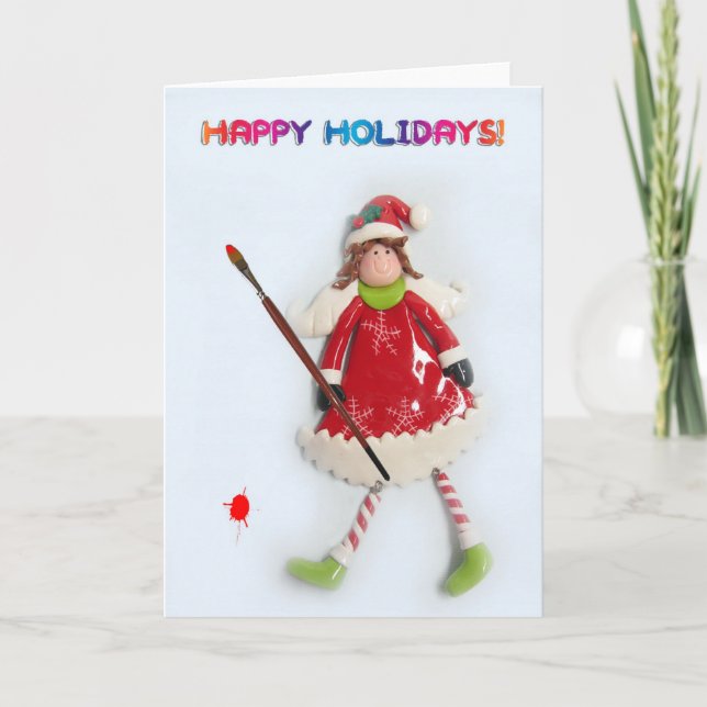 Cartes Pour Fêtes Annuelles Angel rouge (Devant)