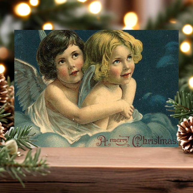 Cartes Pour Fêtes Annuelles Angels A Merry Christmas (Créateur téléchargé)
