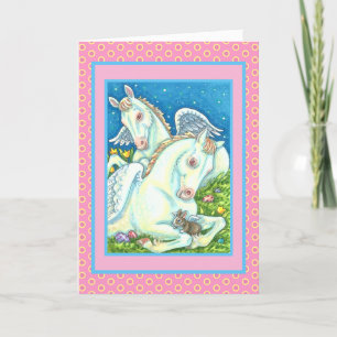 Cartes Pour Fêtes Annuelles ANGELS DE PÂQUES, BLANCS, BUNNIES ET OEUFS mignons