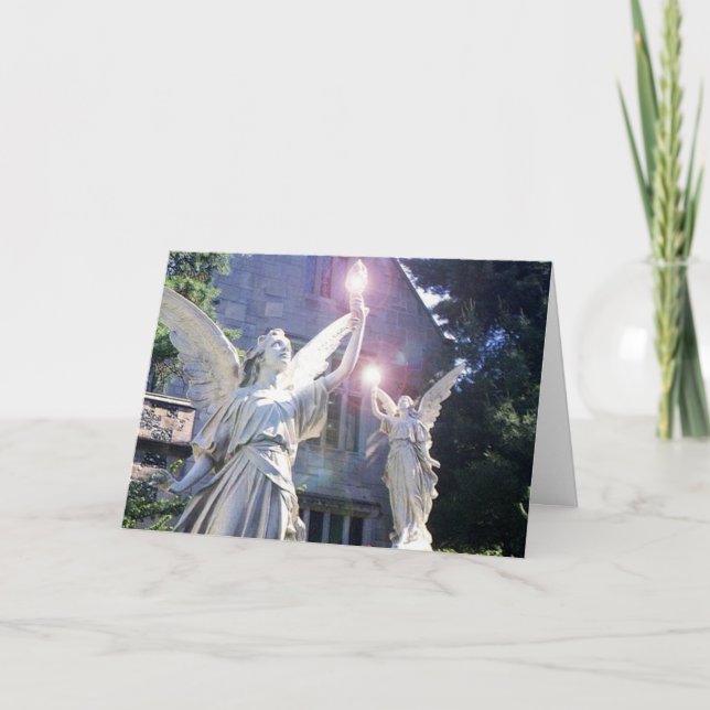 Cartes Pour Fêtes Annuelles Angels Heavent Accueillir Joyeux Noël Salutation A (Devant)