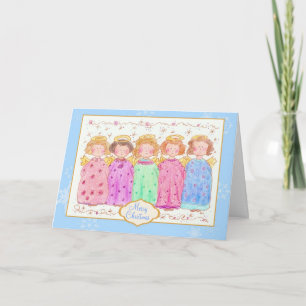 Cartes Pour Fêtes Annuelles Angels Joyeux crayon de Noël coloré Art