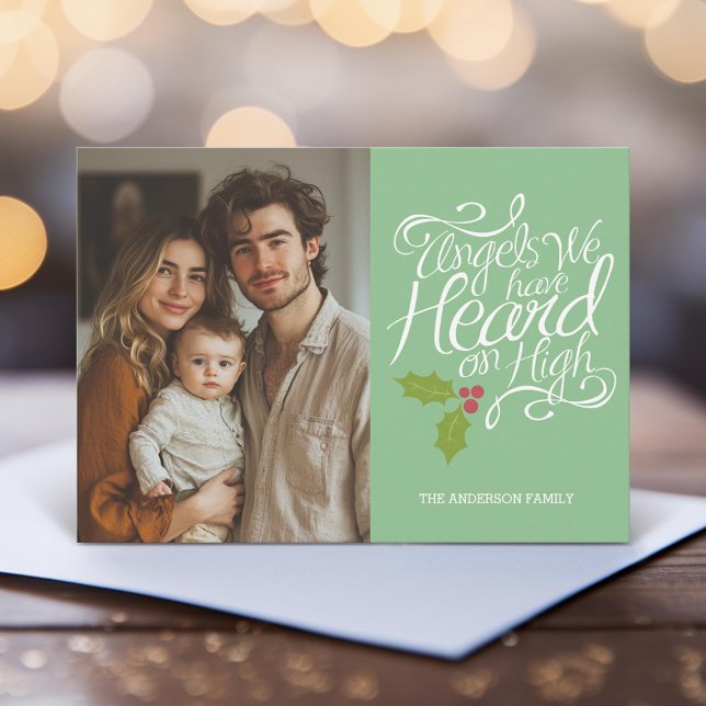 Cartes Pour Fêtes Annuelles Angels que nous avons entendu - Whimsical Christma (Unique Photo Card)