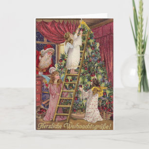 Cartes Pour Fêtes Annuelles Anges allemands vintages Noël Art victorien