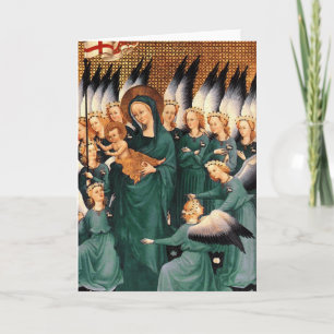 Cartes Pour Fêtes Annuelles Anges autour de Vierge et Christ Enfant