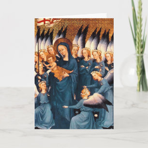 Cartes Pour Fêtes Annuelles Anges autour de Vierge et Christ Enfant
